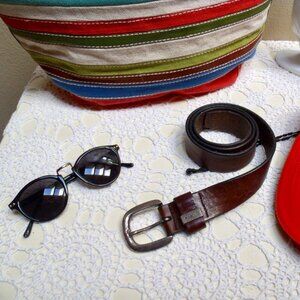Vintage Fossil Brown Leather Belt